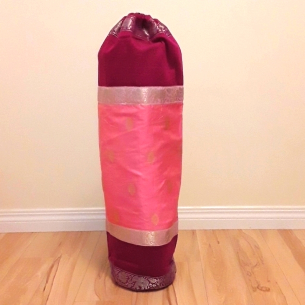 RUBY RED AND PINK YOGA MAT BAG